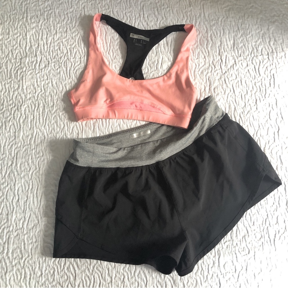 FOREVER21 Active Wear Sports Bra and Shorts